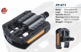 педали бренд "VORON" FP-871, складные, пластик, ось из бористой стали, шариковый подшипник, резьба 9