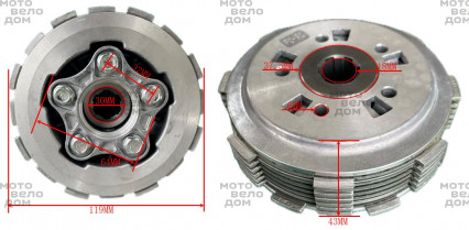 сцепление усиленное 5 болтов (7дисков) ZS166FMM/ZS172FMM/ZS174MN